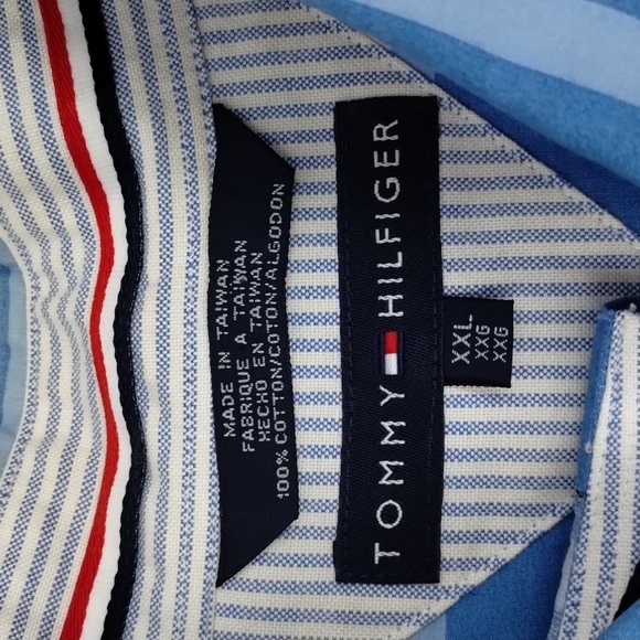Tommy Hilfiger signature red/white/blue stripes button down size XXL top - Picture 6 of 11